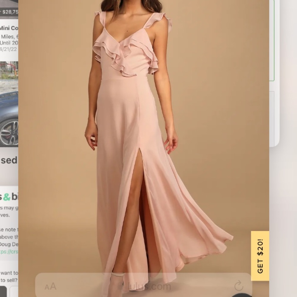 Lulus Adoring Glances Blush Ruffled Maxi Dress